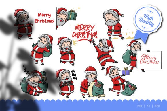 11 Cute Santa Claus Illustrations for Festive Design Projects