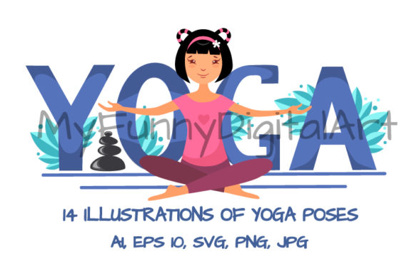 14 Illustrations of Yoga Poses: Elevate Your Design Projects