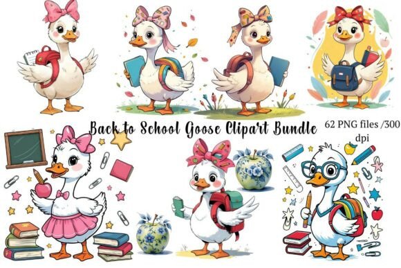 Adorable Back to School Goose Clipart Bundle for Teachers
