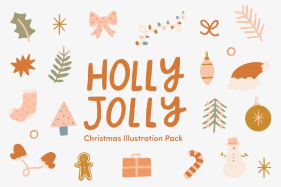 Christmas Illustrations & Phrases: Your Holiday Design Kit