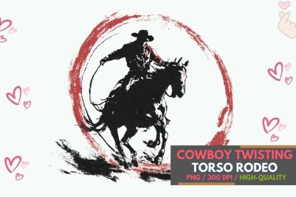 Cowboy & Horse Rodeo PNG: A Dynamic Design Asset