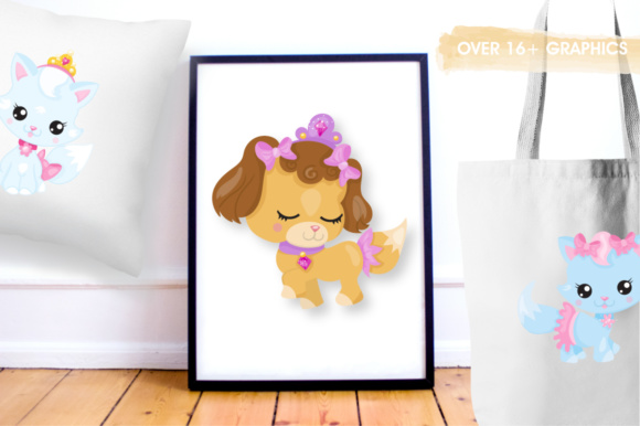Enchanting Princess Pets Graphics for Creative Projects