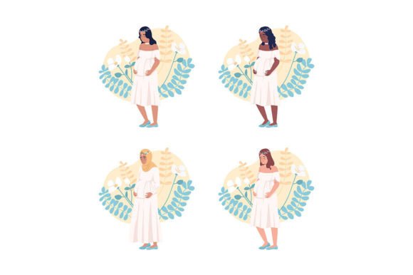 Happiness of Pregnancy Illustrations Set: A Designer's Guide