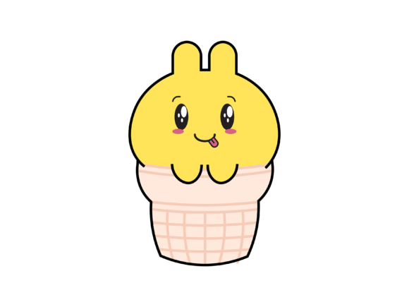 Ice Cream Rabbit Kawaii Illustrations: A Sweet Design Asset