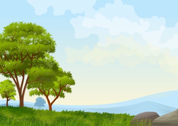 Illustrations Background - Landscape: Nature-Inspired Digital Art