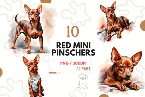 Red Miniature Pinscher Clipart: Playful Design Assets for Your Projects