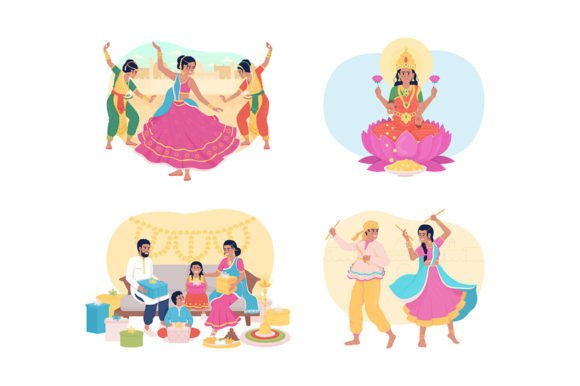 Traditions During Diwali Illustrations: A Designer's Festive Toolkit