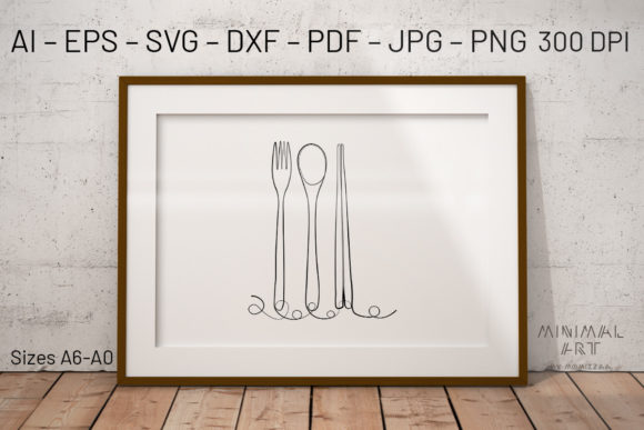Wall Art/One Line Kitchen Svg: Minimalist Culinary Elegance