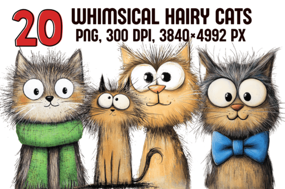 Whimsical Cartoon Hairy Cats: A Guide to Quirky Visual Branding
