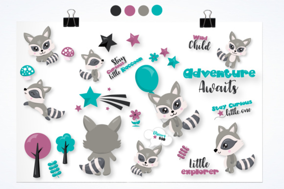 Woodland Raccoon Graphics: Charming Illustrations for Creative Projects